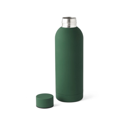 ODIN. Double wall vacuum stainless steel (36 recycled) bottle with rubber coating 550 mL